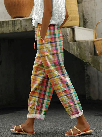 ZENARIA – PANTALONS À RAYURES CONFORTABLES