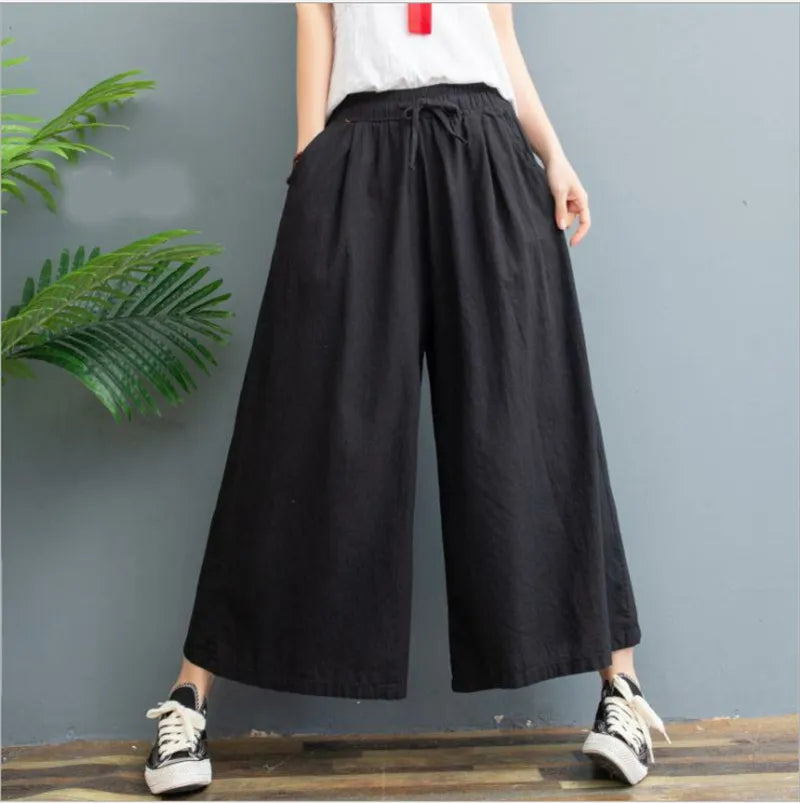 AMELINA – PANTALONS EN LIN PLISSÉS AVEC UNE COUPE CONFORTABLE