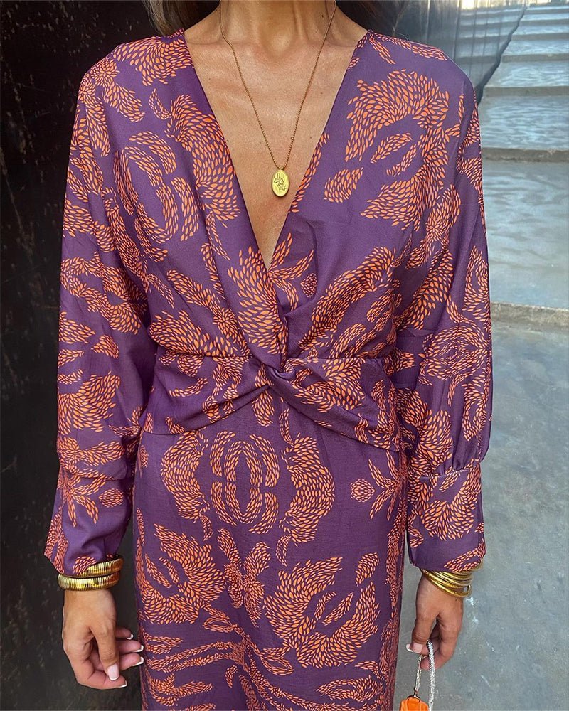 Éliane™ | Robe portefeuille élégante à manches longues