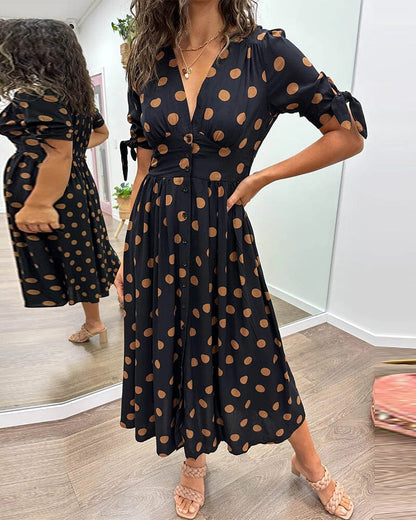 Bellamy - Robe V-Cou à Pois