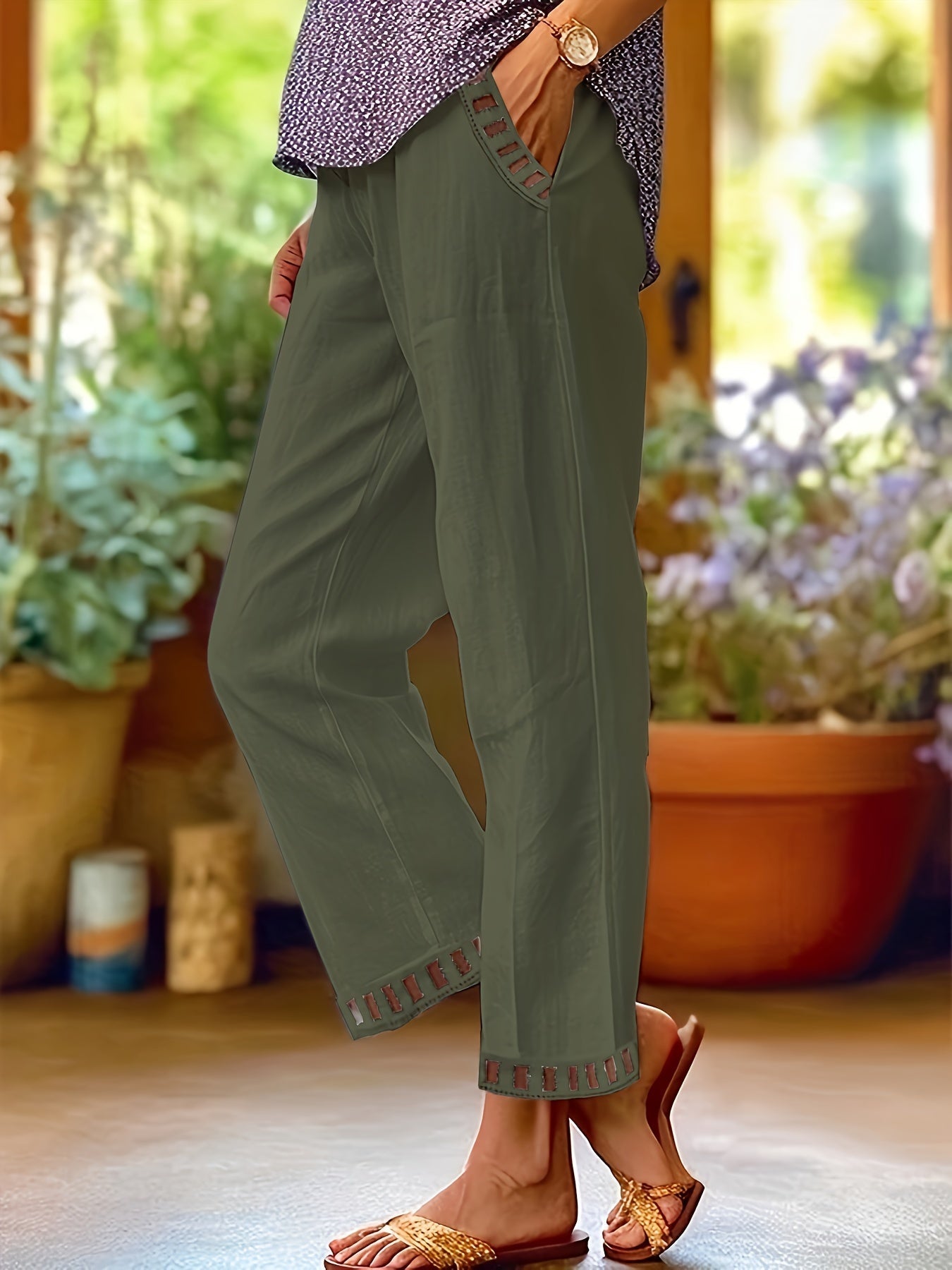 Wren – Pantalons Cropped Relax avec Détails Contrastés
