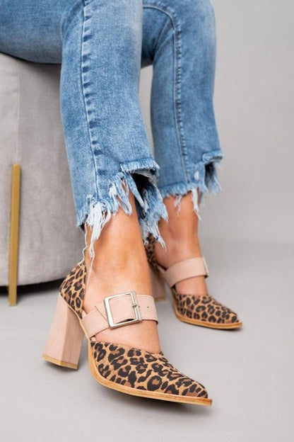 Ilana™ | Talons Blocs Imprimé Léopard Audacieux