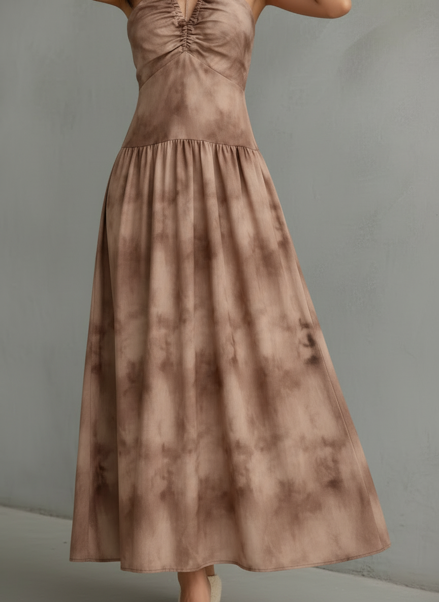 Valentina · Robe maxi florale à épaules dénudées