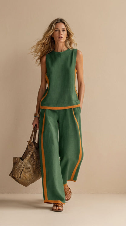 Mia™ | Ensemble léger en lin et coton en deux pièces