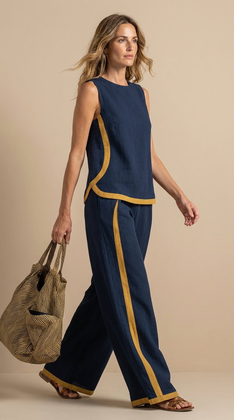Mia™ | Ensemble léger en lin et coton en deux pièces