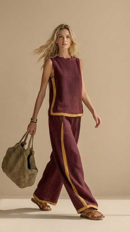 Mia™ | Ensemble léger en lin et coton en deux pièces