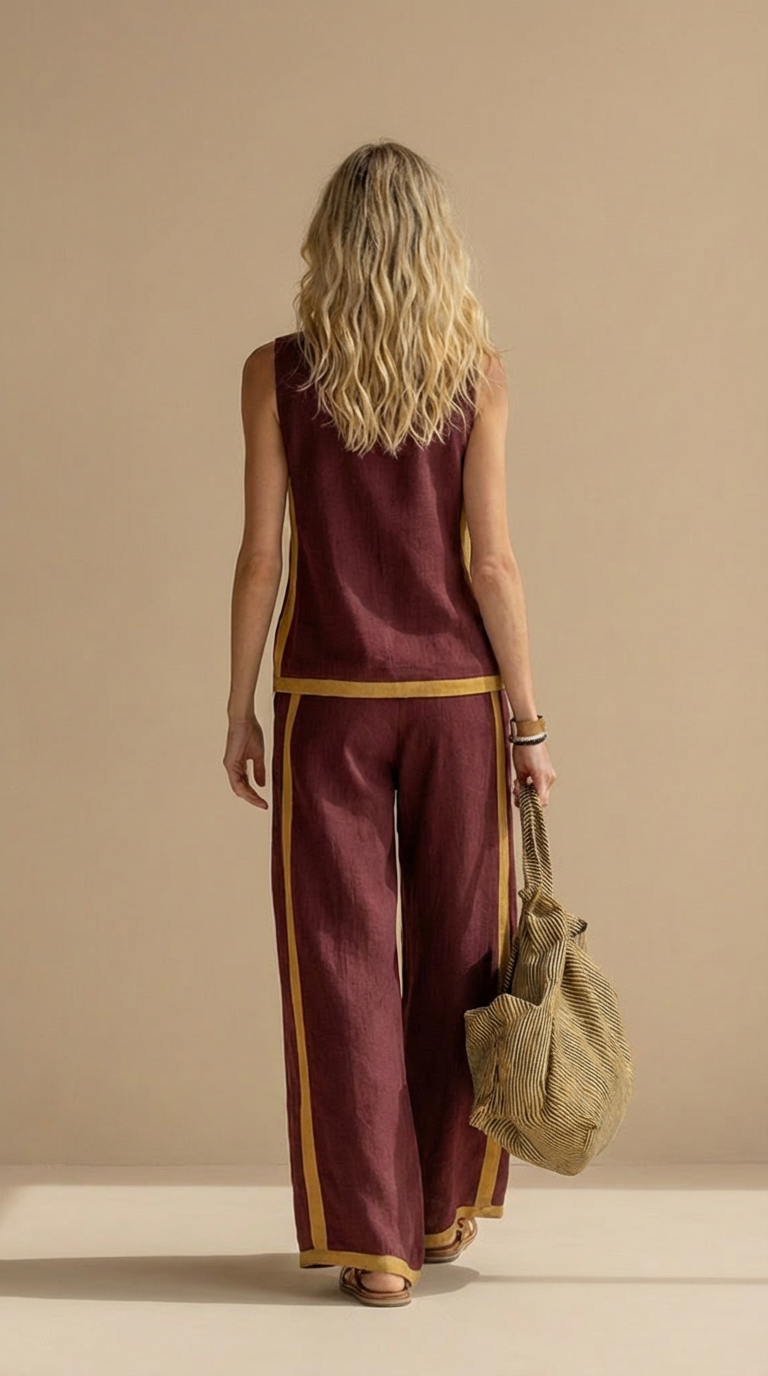 Mia™ | Ensemble léger en lin et coton en deux pièces