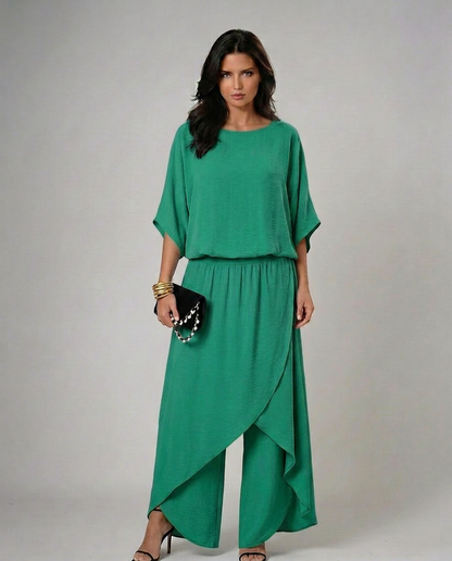 Isabel · Ensemble élégant avec haut et pantalon fluide