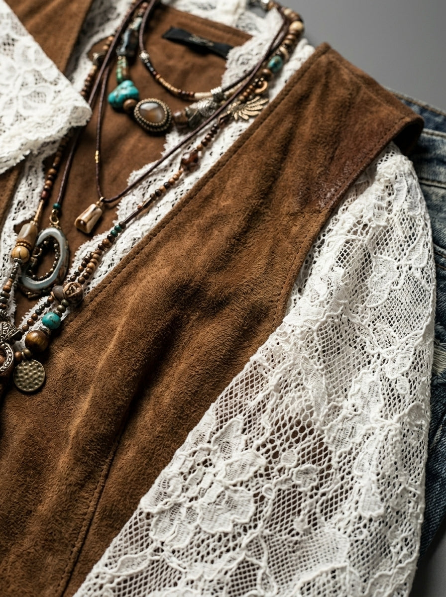 Sylvie · Blouse vintage à détails ajourés