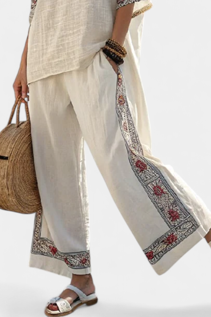 Tameric | Blouse Brodée et Pantalons Amples