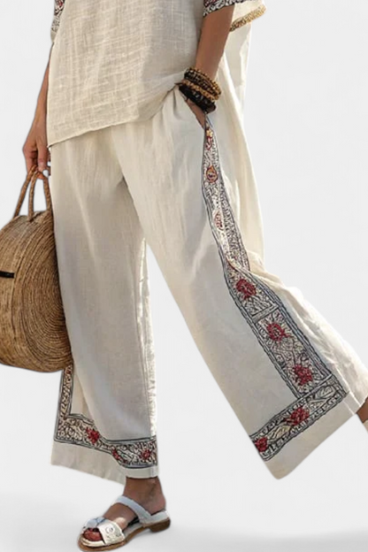Tameric | Blouse Brodée et Pantalons Amples