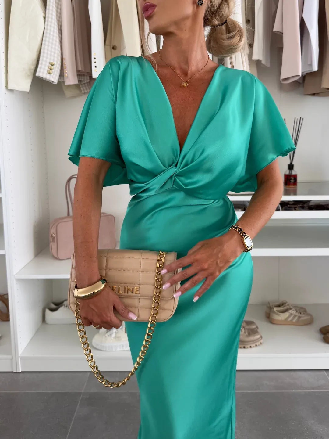 Mernes · Robe avec nœud croisé