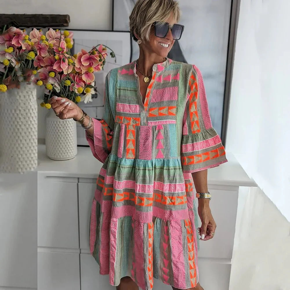 Jeanne™ | Robe swing à volants bohème