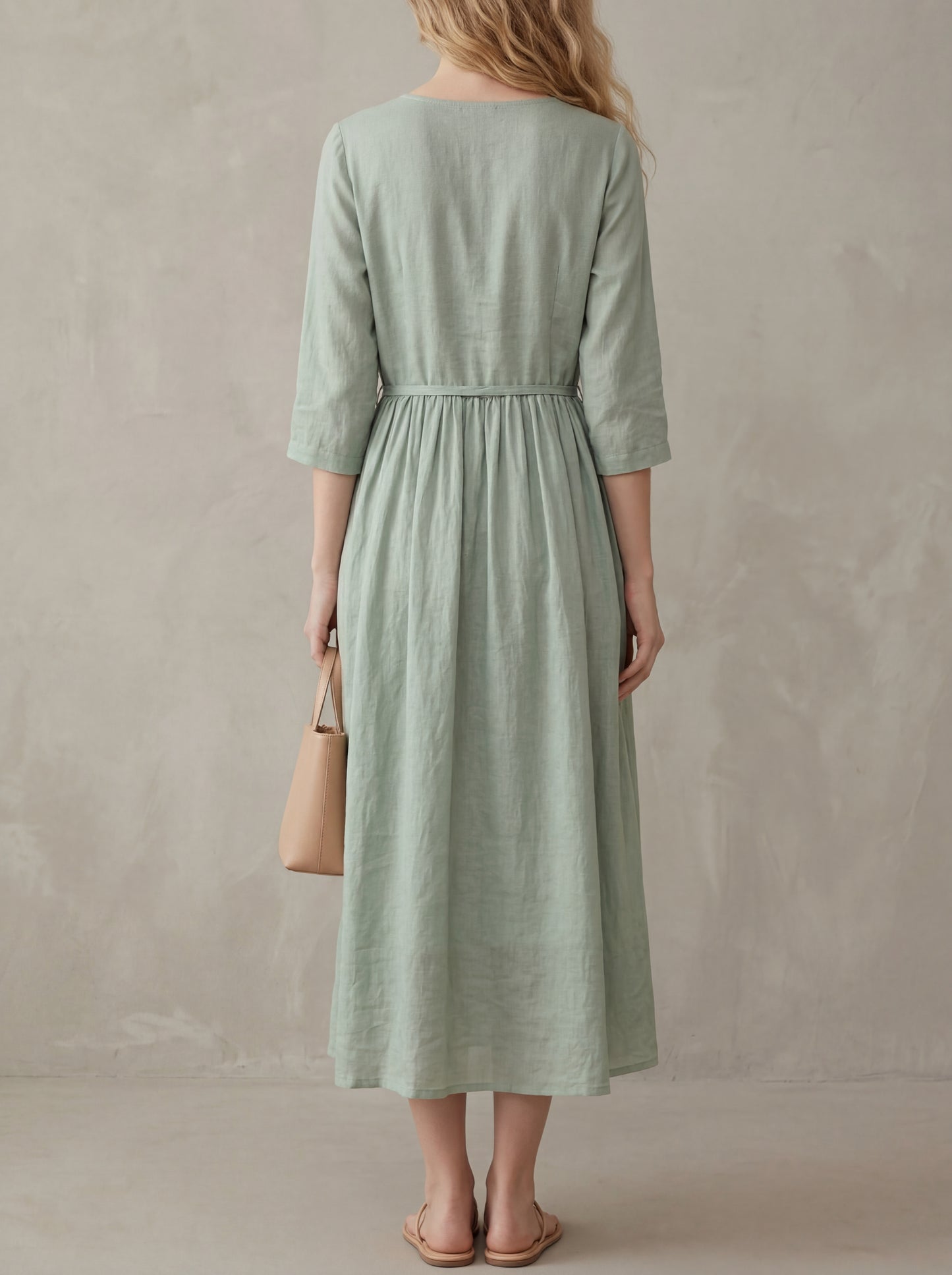 Odette · Robe mi-longue avec lace-up ajustable à la taille