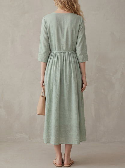 Odette · Robe mi-longue avec lace-up ajustable à la taille