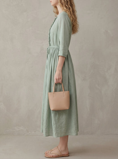 Odette · Robe mi-longue avec lace-up ajustable à la taille