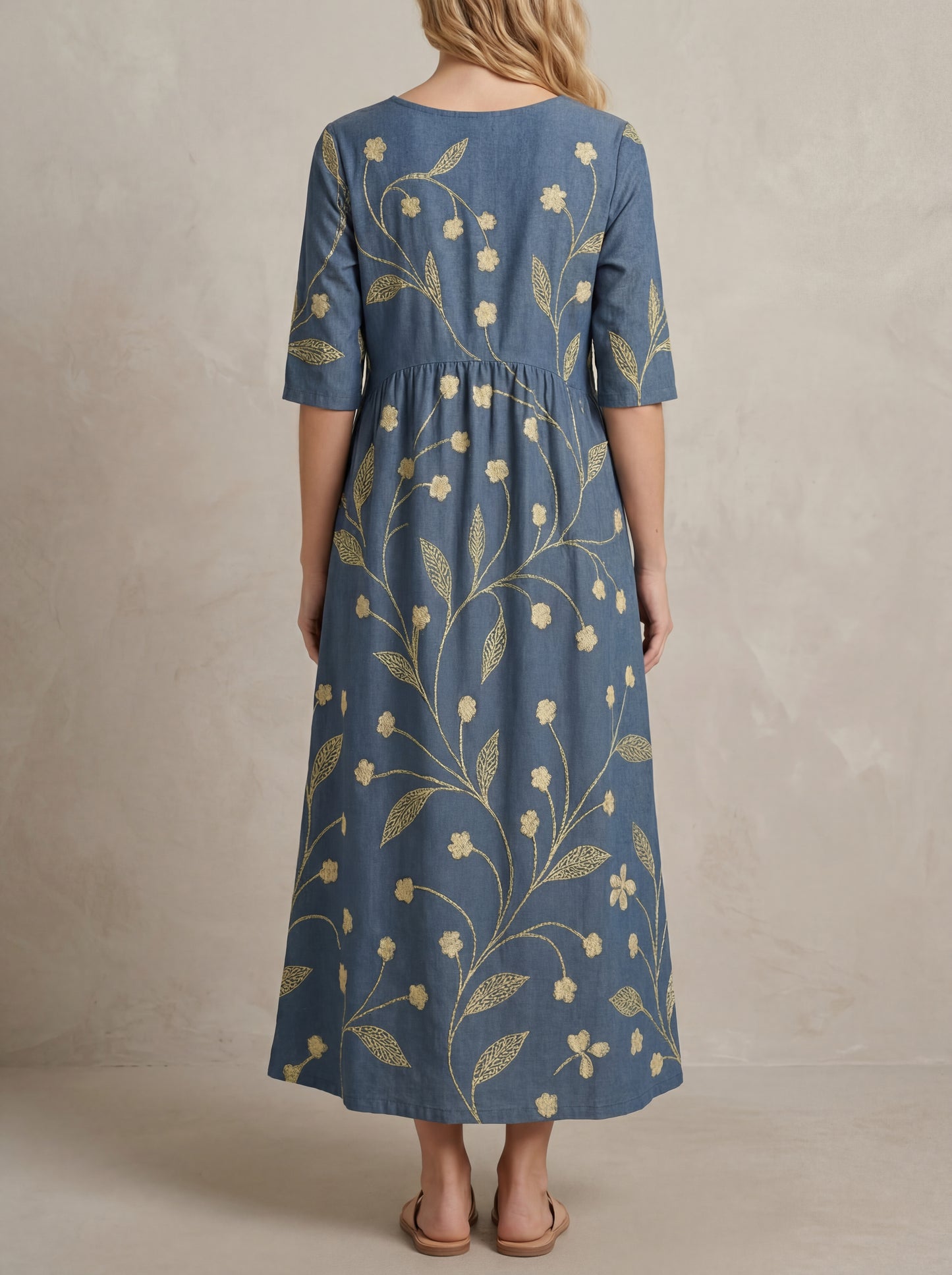 Claire · Robe midi fleurie, coupe ample et légère