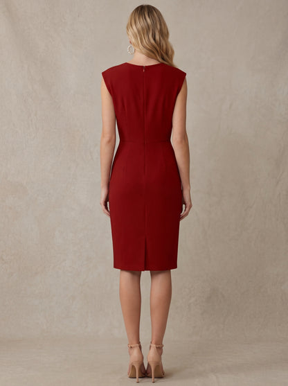 Colette · Robe midi drapée à décolleté discret
