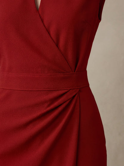 Colette · Robe midi drapée à décolleté discret