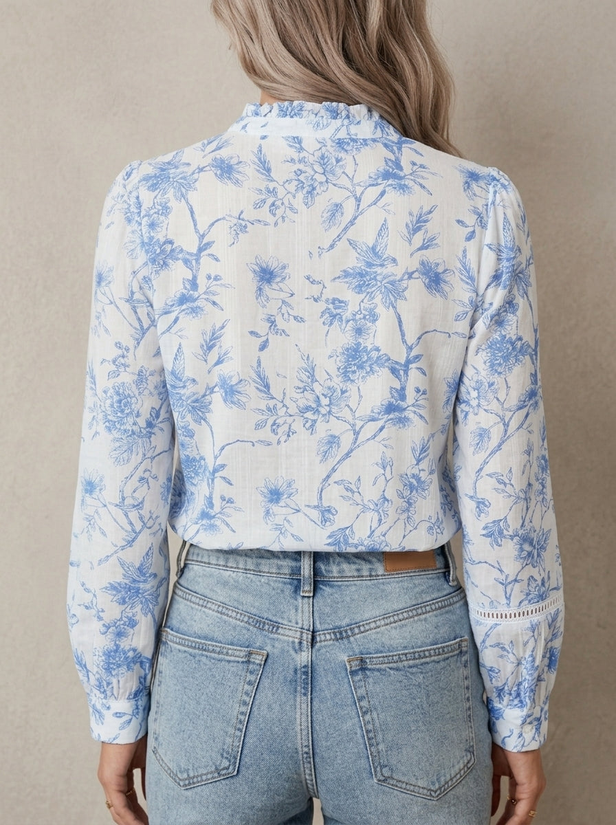 Françoise · Blouse à imprimé botanique et col en V profond