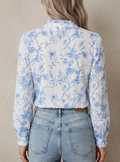Françoise · Blouse à imprimé botanique et col en V profond