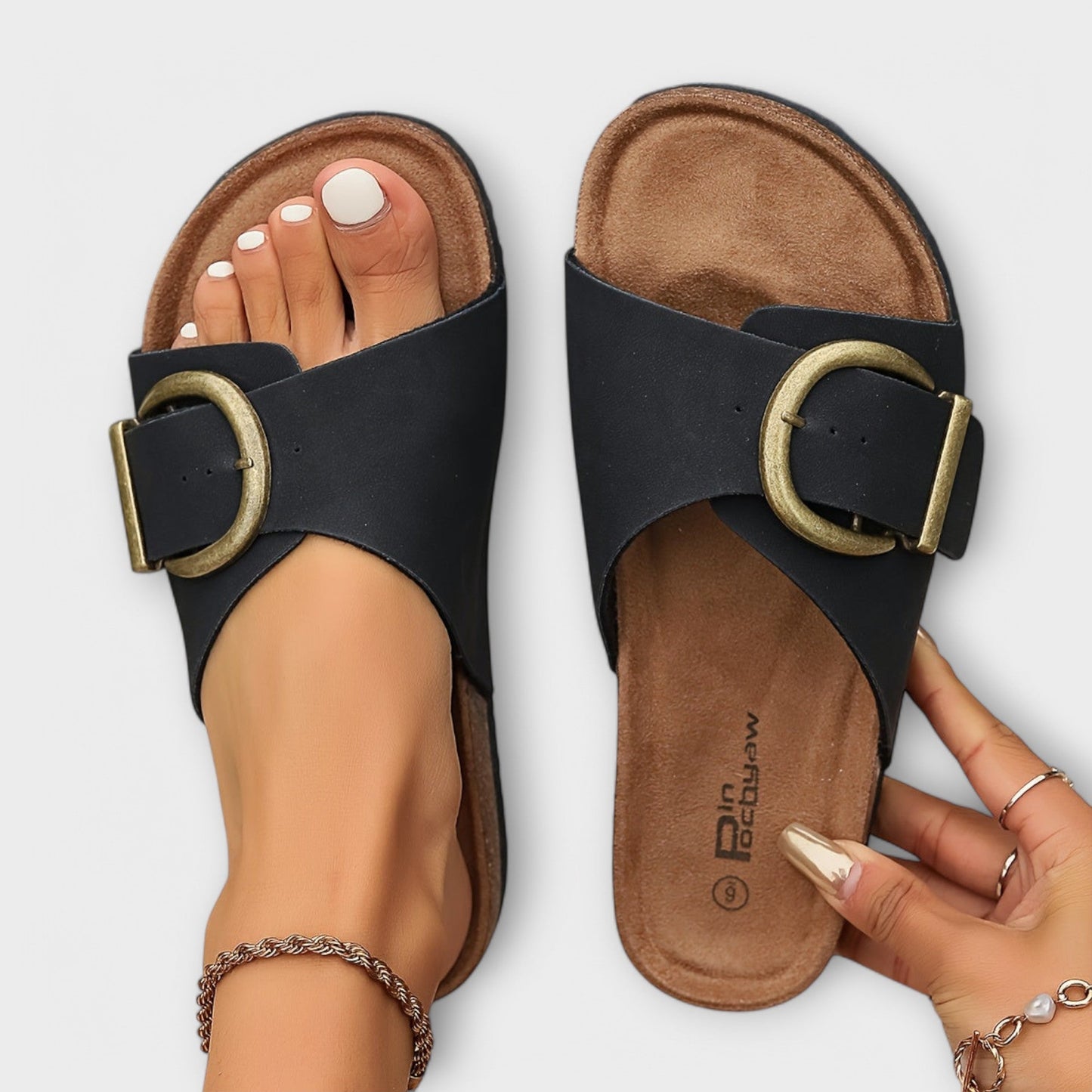 Margie™ | Mules pour femme en liège avec brides à boucles