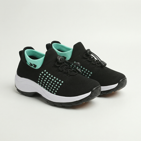 Ambulo Chaussures Orthopédiques en Tissu Tricoté - Vert Noir