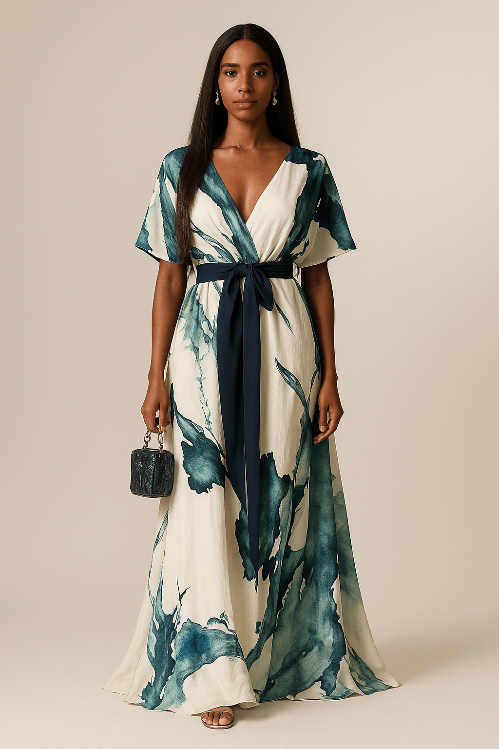 Nayla™ | Robe Longue à Imprimé Aquarelle