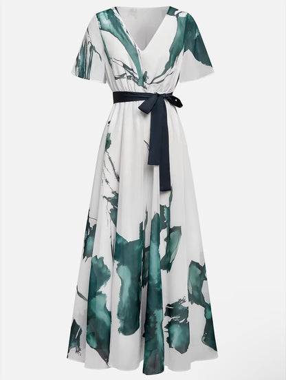 Nayla™ | Robe Longue à Imprimé Aquarelle