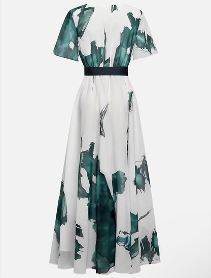 Nayla™ | Robe Longue à Imprimé Aquarelle