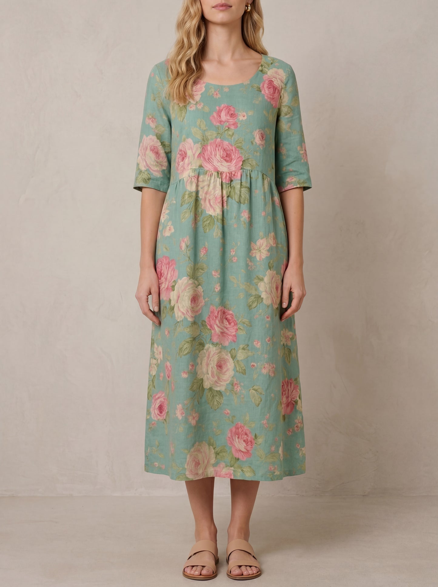 Claire · Robe midi fleurie, coupe ample et légère