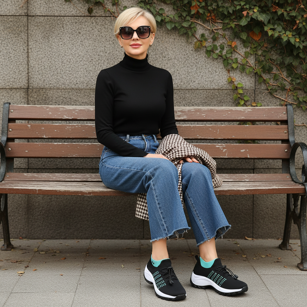 Ambulo Chaussures Orthopédiques en Tissu Tricoté - Vert Noir