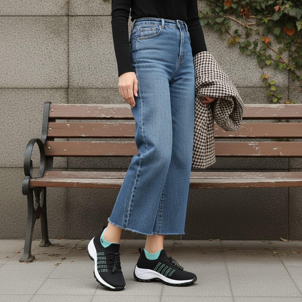 Ambulo Chaussures Orthopédiques en Tissu Tricoté - Vert Noir