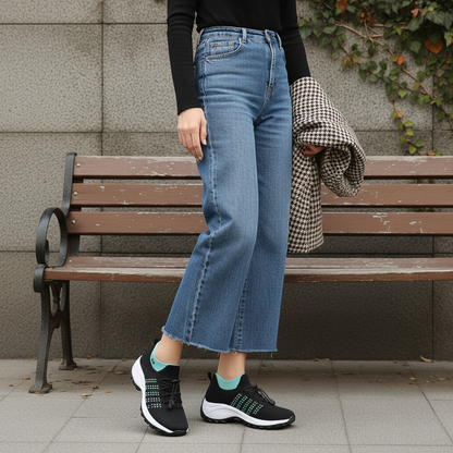 Ambulo Chaussures Orthopédiques en Tissu Tricoté - Vert Noir