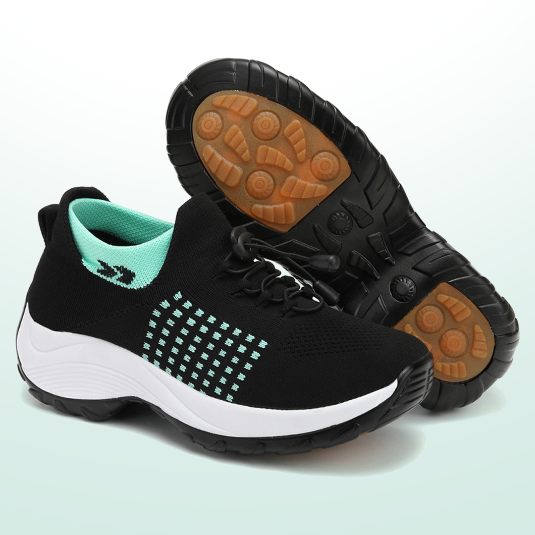 Ambulo Chaussures Orthopédiques en Tissu Tricoté - Vert Noir