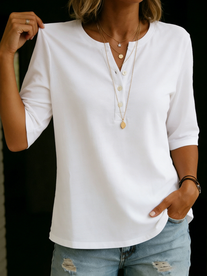 Jacqueline · T-shirt classique à col Henley