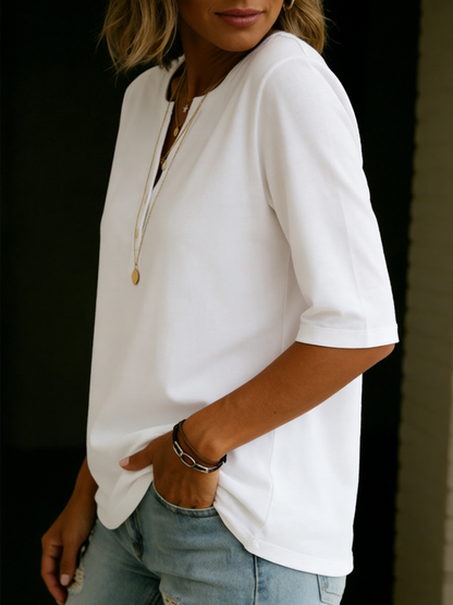 Jacqueline · T-shirt classique à col Henley