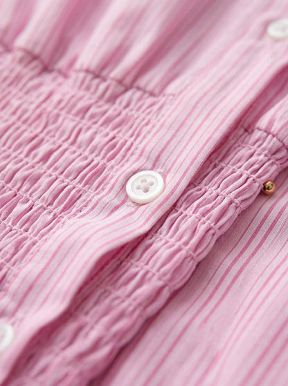 Adrienne · Robe chemisier boutonnée à col rayé
