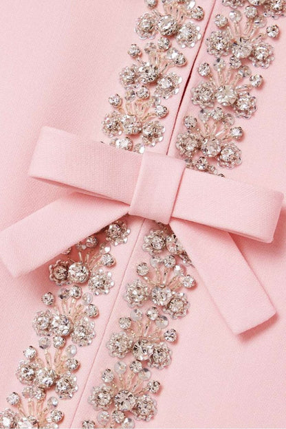 Aria™ | Robe Midi avec Détail de Nœud et Décorations en Cristal
