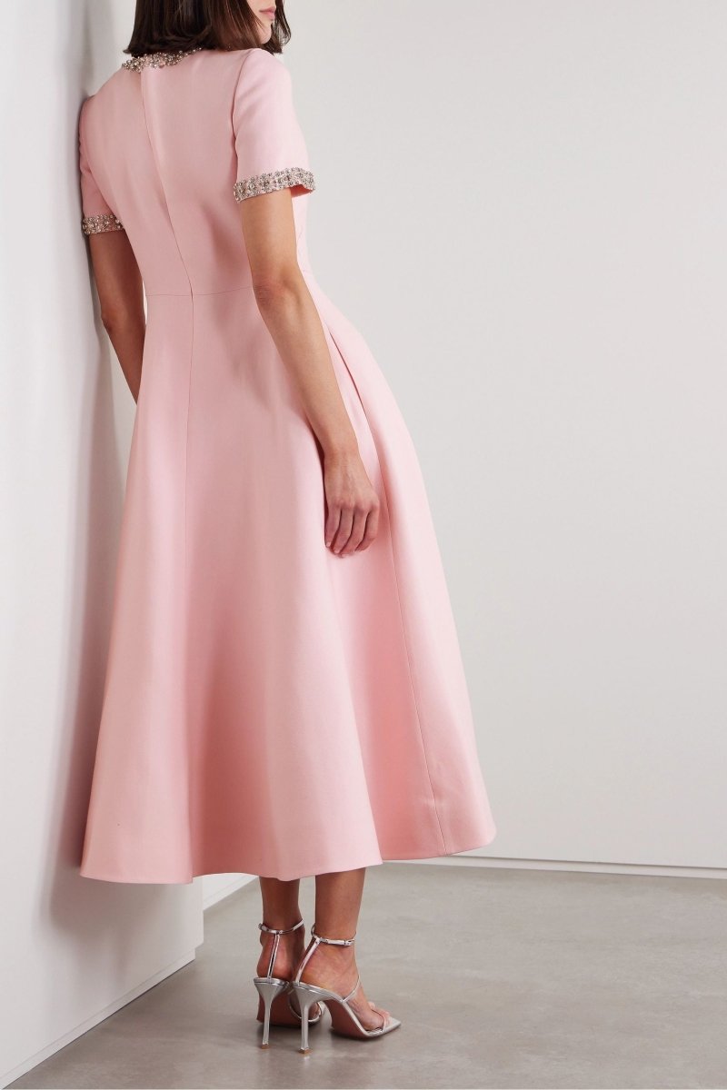 Aria™ | Robe Midi avec Détail en Nœud et Décorations en Cristal